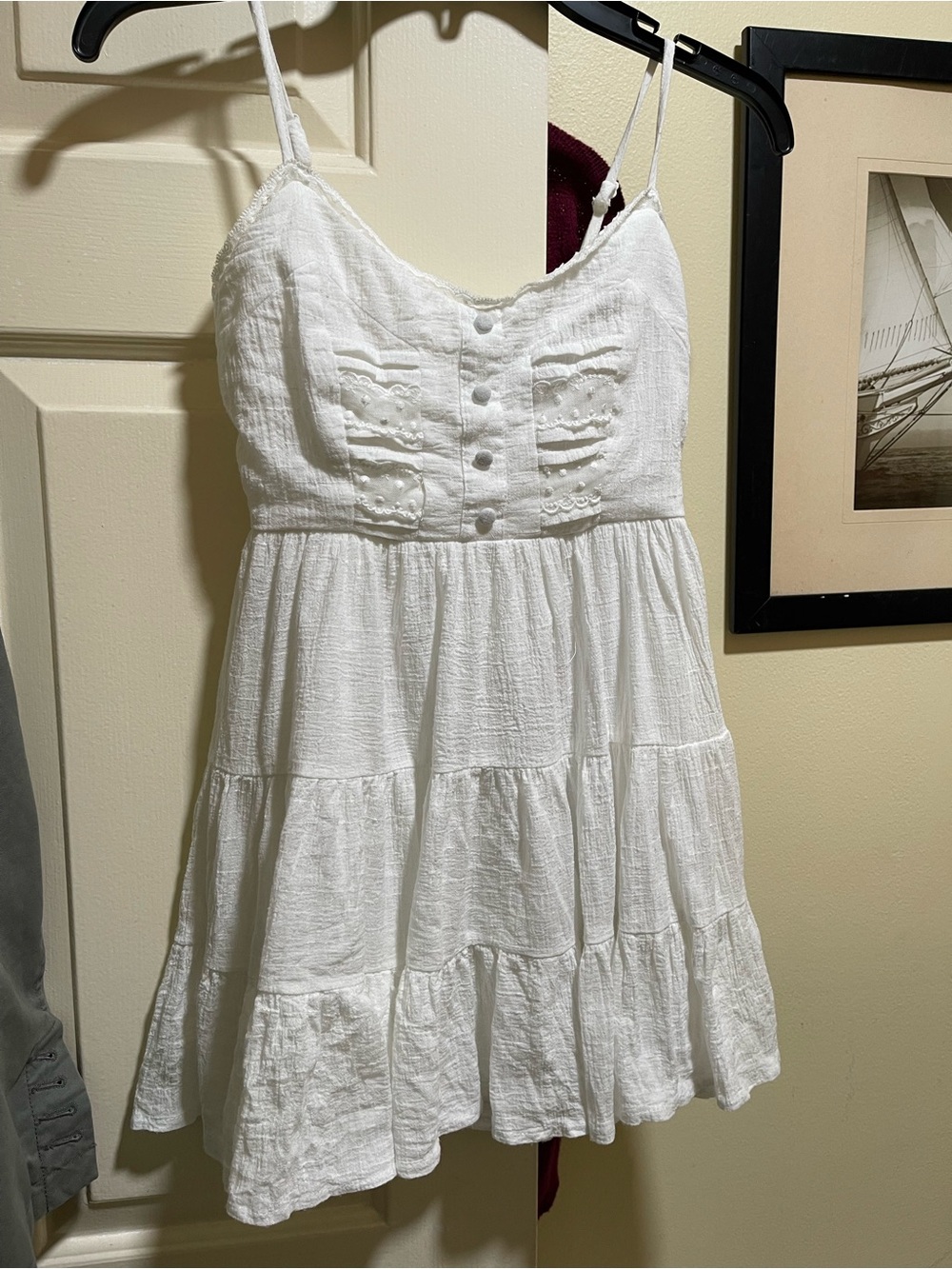 Princess Polly White Tiered Mini Sundress